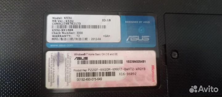 Ноутбук asus