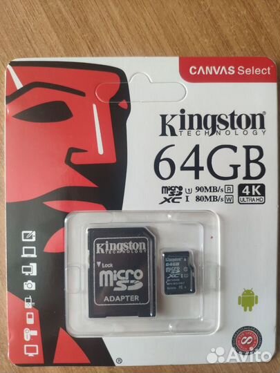 Карта памяти MicroSD 64Gb