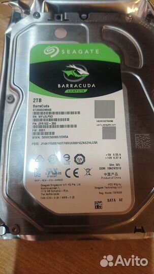 Жесткий диск SATA HDD 3.5 2Tb Seagate 7200 об/мин