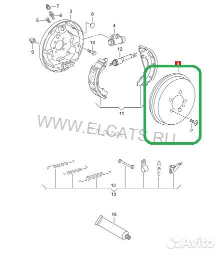 Тормозной барабан задний Volkswagen Polo 2010