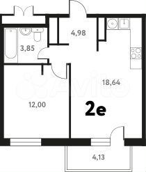 2-к. квартира, 40,8 м², 10/10 эт.