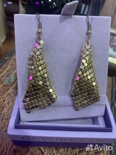 Серьги под золото