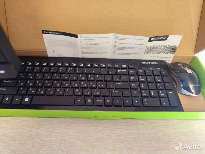 Клавиатура+мышь беспроводные canyon CNS-hsetw3