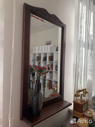 Зеркало деревянное б/у