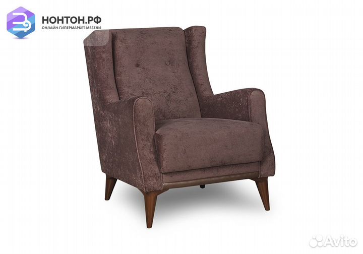 Кресло Плимут темно-фиолетовое / коричневое