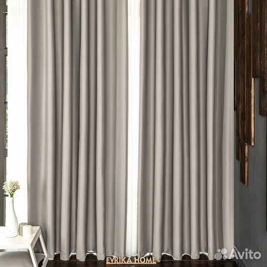 Портьеры блэкаут Марсель Французский серый шторы