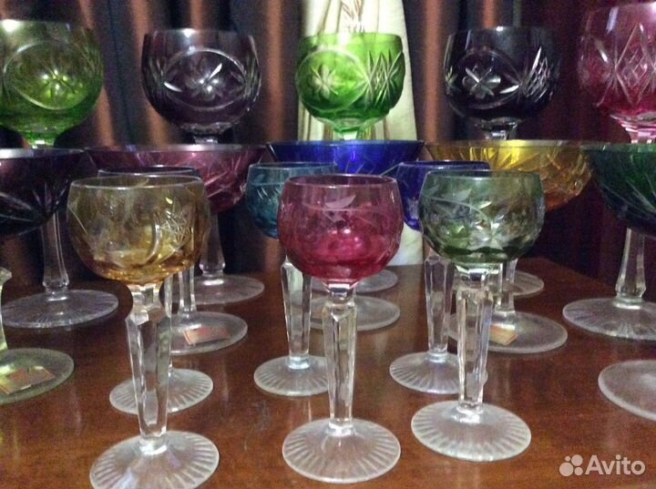 Фужер рюмка богемский цветной хрусталь Германия