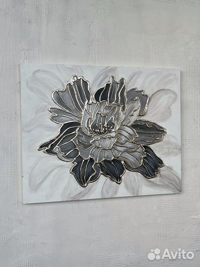 Текстурная картина Пион