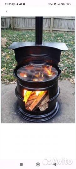 Печь для казана из дисков