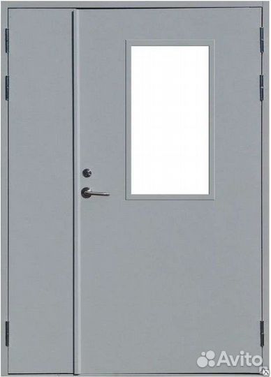 Дверь противопожарная с решеткой вентиляции