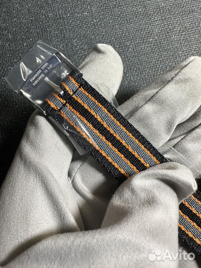 Черно оранжевый nato ткань ремешок для Omega 20мм