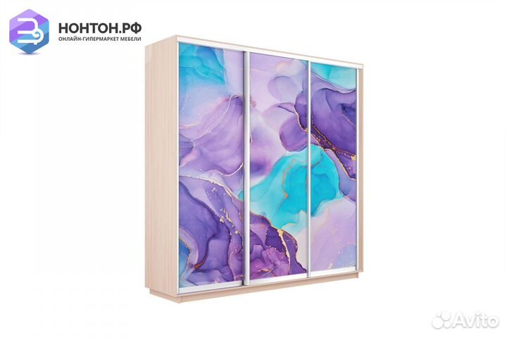 Шкаф-купе 3-х дверный Нонтон фото №1002 / дуб моло