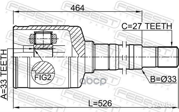 Шрус внутренний правый 33X35X27 0211-T31RH Febest