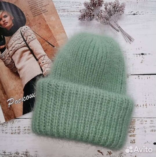 Вязаная шапка (пух норки)