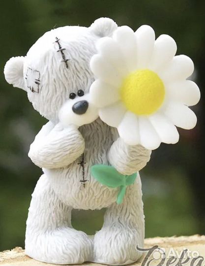 Форма для шоколада мишка Тедди с ромашкой