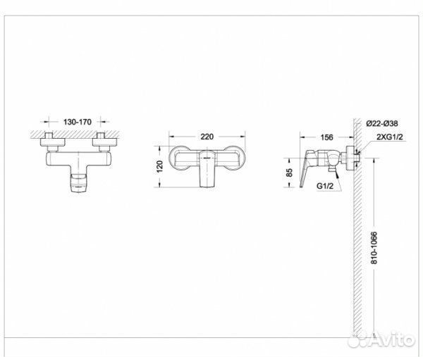 Смеситель для душа bravat Real F9121179CP-01