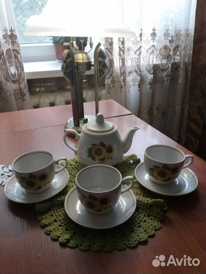 12 чайных пар и чайник СССР