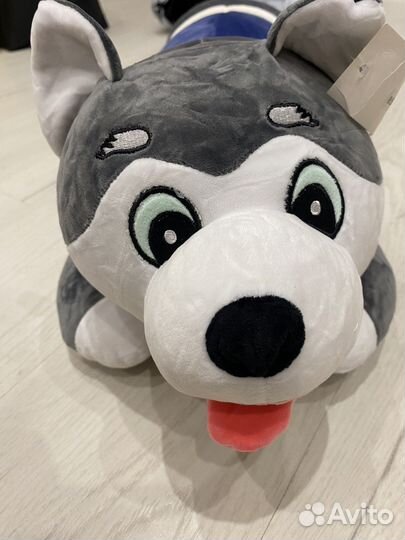 Собака батон хаски 75 см подушка