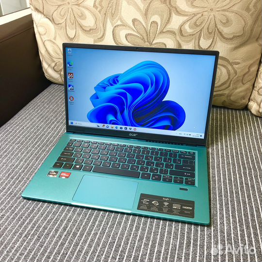 Мощный ноутбук Acer/Ryzen 5/8гб/SSD/ips/FHD/14”