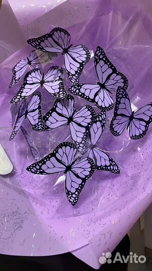 Букет из бабочек, сердечек и конфет)