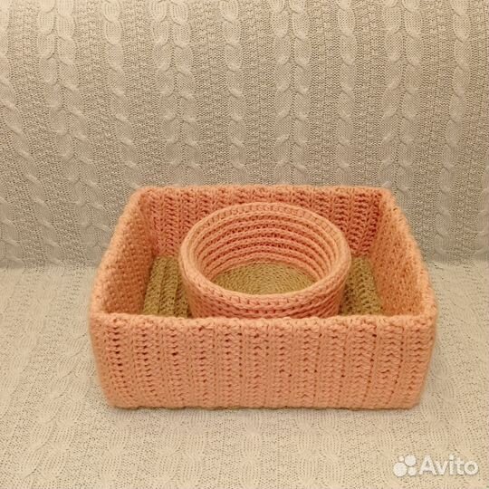 Каркасные коробы корзины джут