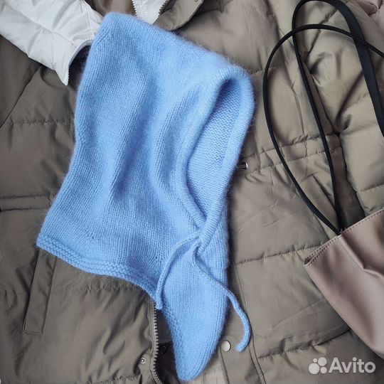 Капор из пуха норки с уголком