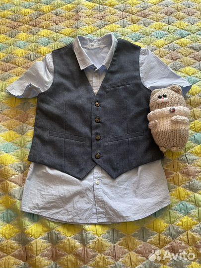 Комплект рубашка и жилетка H&M р.140