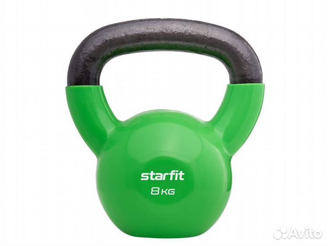 Гиря виниловая Starfit DB-401, 8 кг, зеленый