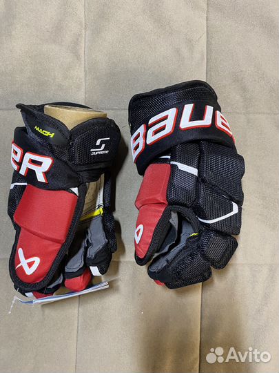 Хоккейные перчатки Bauer Mach 11 разм черн с красн