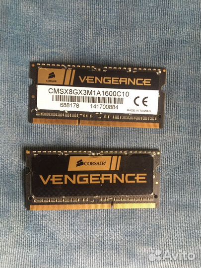 Оперативная память Corsair Vengeance, 8g x 2