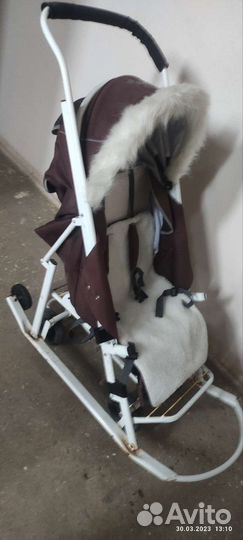 Санки-коляска Pikate Снеговик