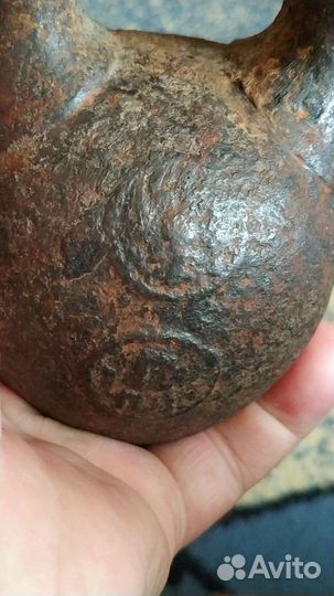 Старинная весовая гиря 5 фунтов, клейма