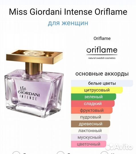 Парфюмерная вода Мiss Giоrdаni Intеnsе (Oriflame)