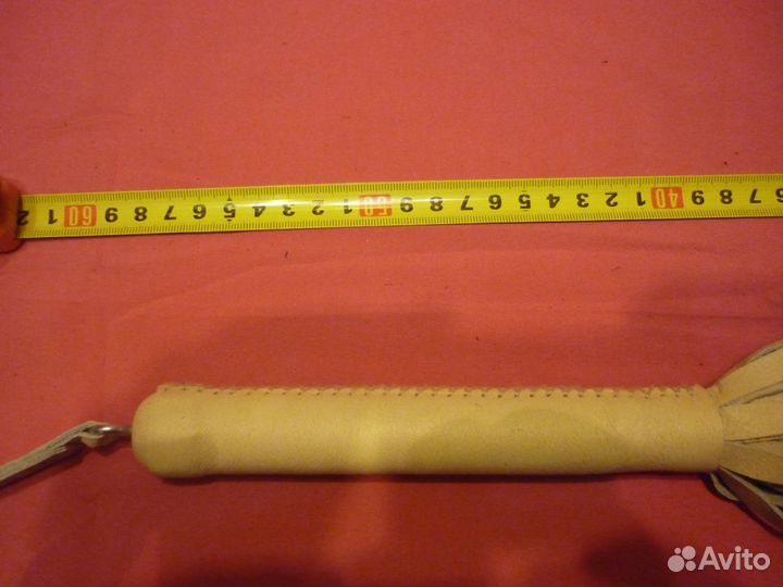 Флоггер бежевый натуральная кожа 58 см