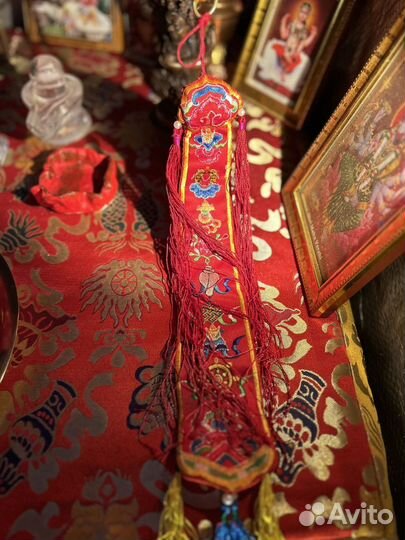 Дамару тибетский молитвенный барабан малый