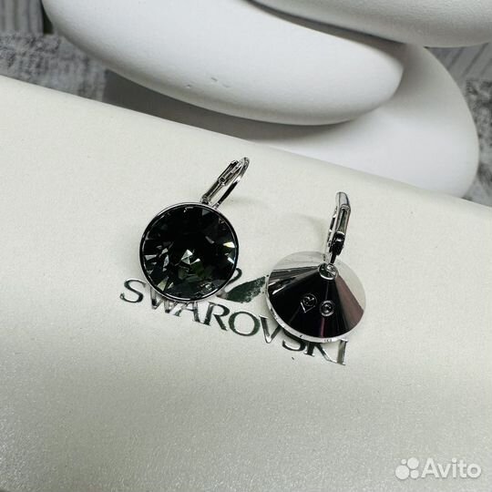 Серьги swarovski bella графитовые