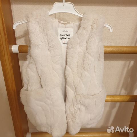 Меховой жилет zara для девочки 120