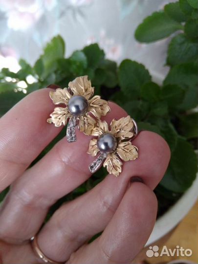 Серебряные серьги и кольцо