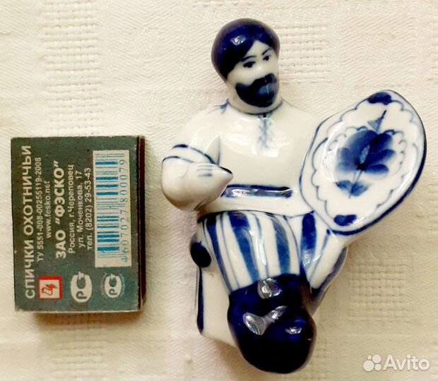 Гжель - посуда, фигурка, спички