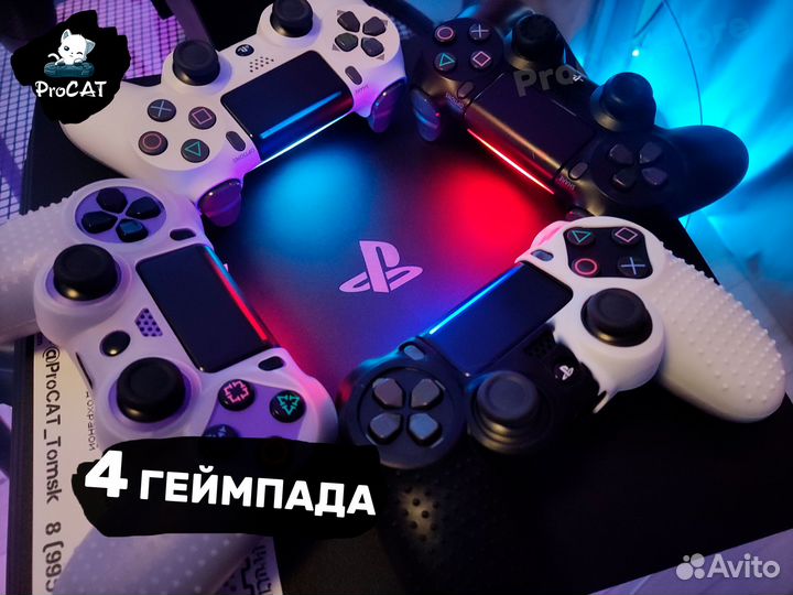 PlayStation 4 PRO + 87 игр + 4 геймпада