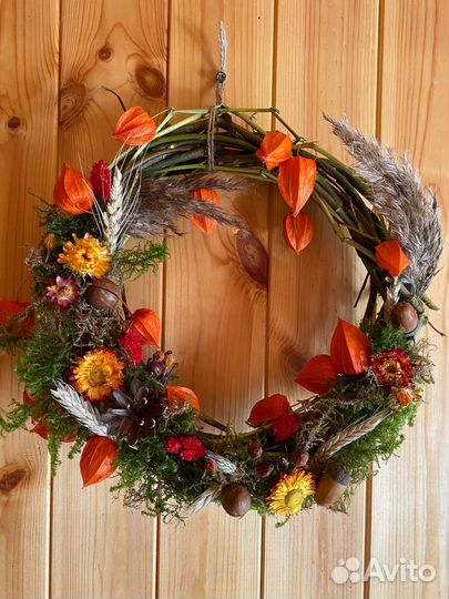 Осенний декор из сухоцветов