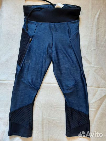 Тайтсы 3/4 для бега Новые женские dry+ feel синие