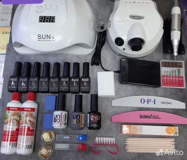 Набор для маникюра с лампой и аппаратом
