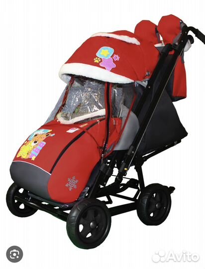 Новые санки коляска Galaxy с большими колесами