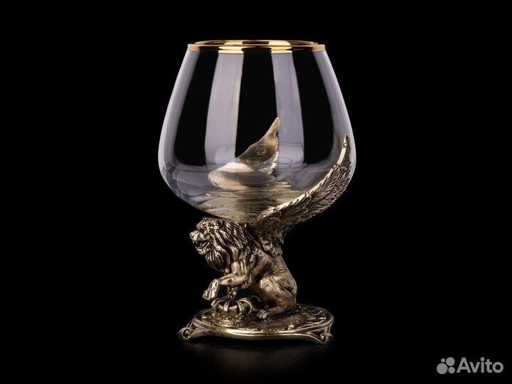 Бокал для коньяка Лев грифон (Латунь, стекло)