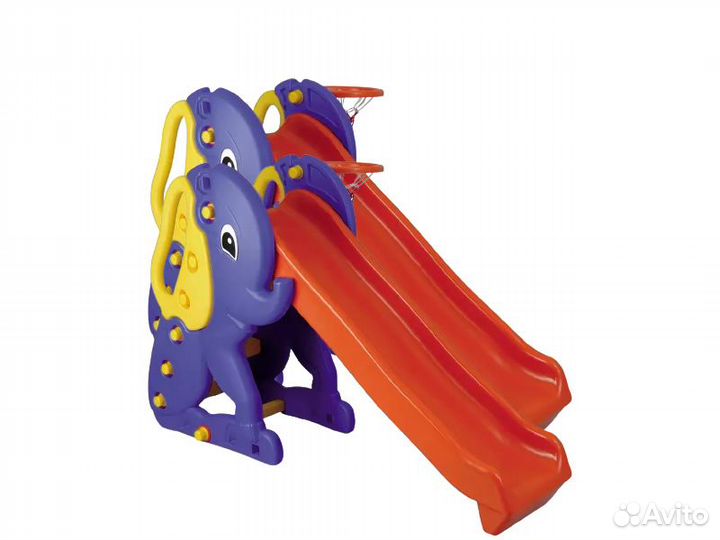 Детская горка «Слоник» с баскетбольным кольцом