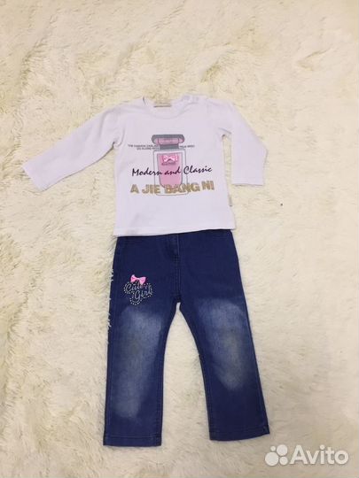 Джинсовый костюм + майка