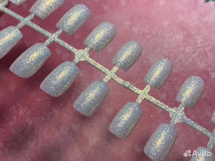 Накладные ногти новые 24шт+ клеевые налкейки