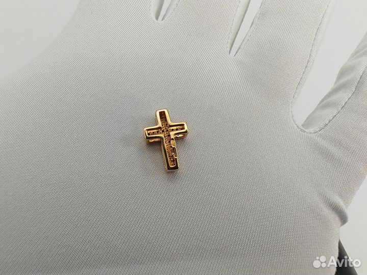 Золотой Крест 585 пробы с бриллиантами. Рассрочка