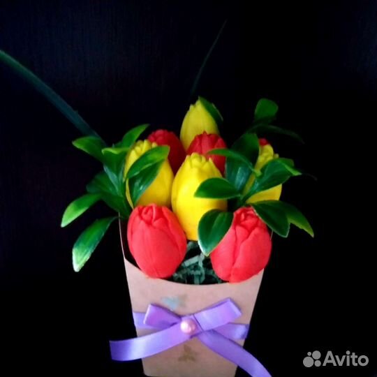 Букет тюльпанов из мыла